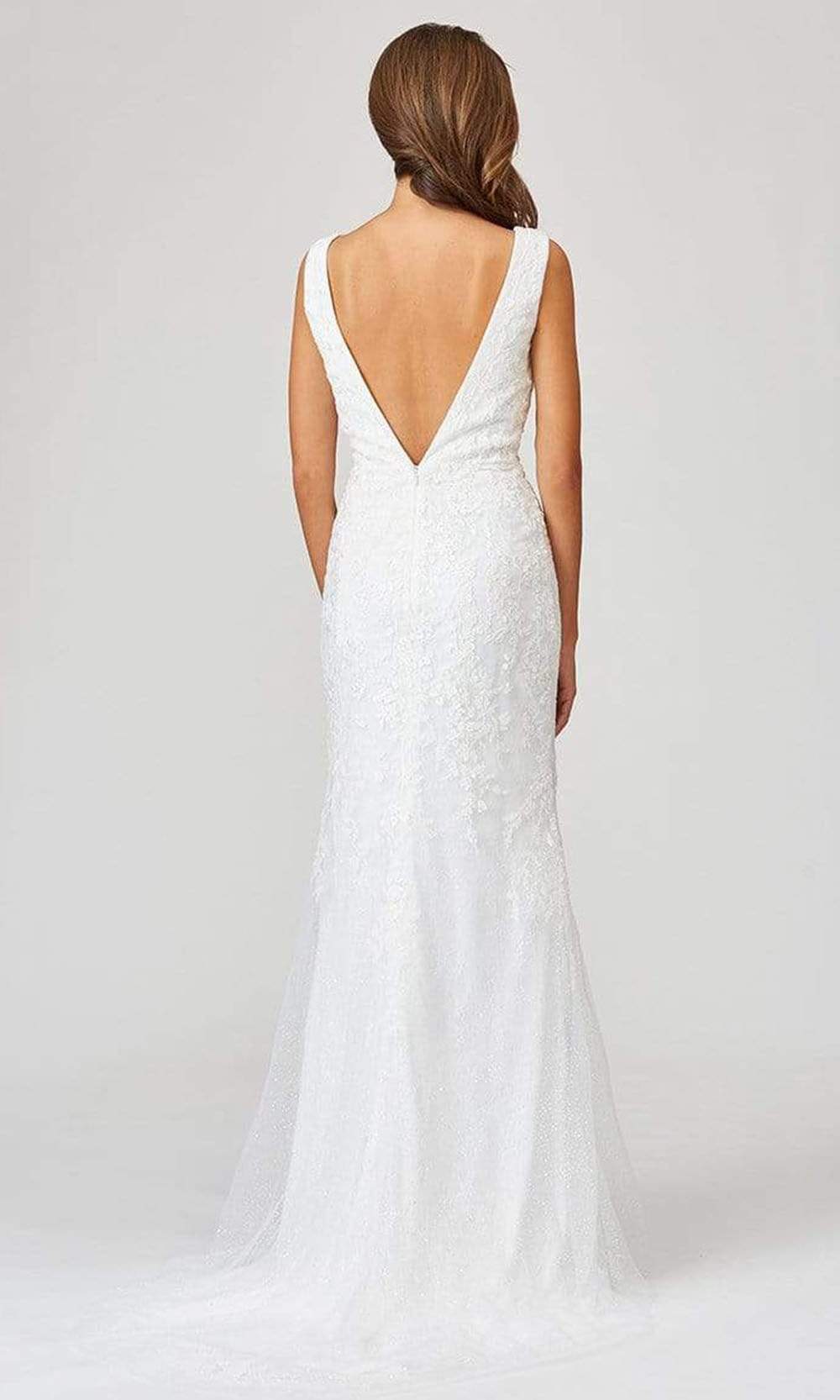 Lara Dresses - 51043 Lace V Neck With Sheer Cape Dress Wedding Dresses