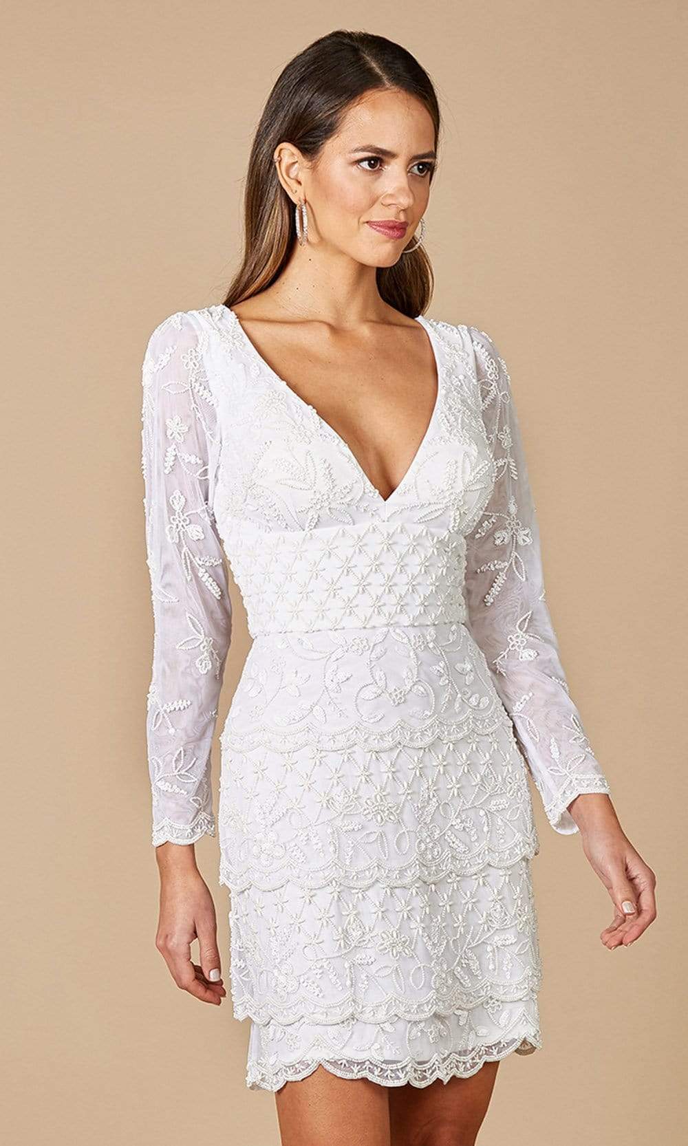Lara Dresses - 51062 Empire Sheath Dress Bridal Dresses 0 / Ivory