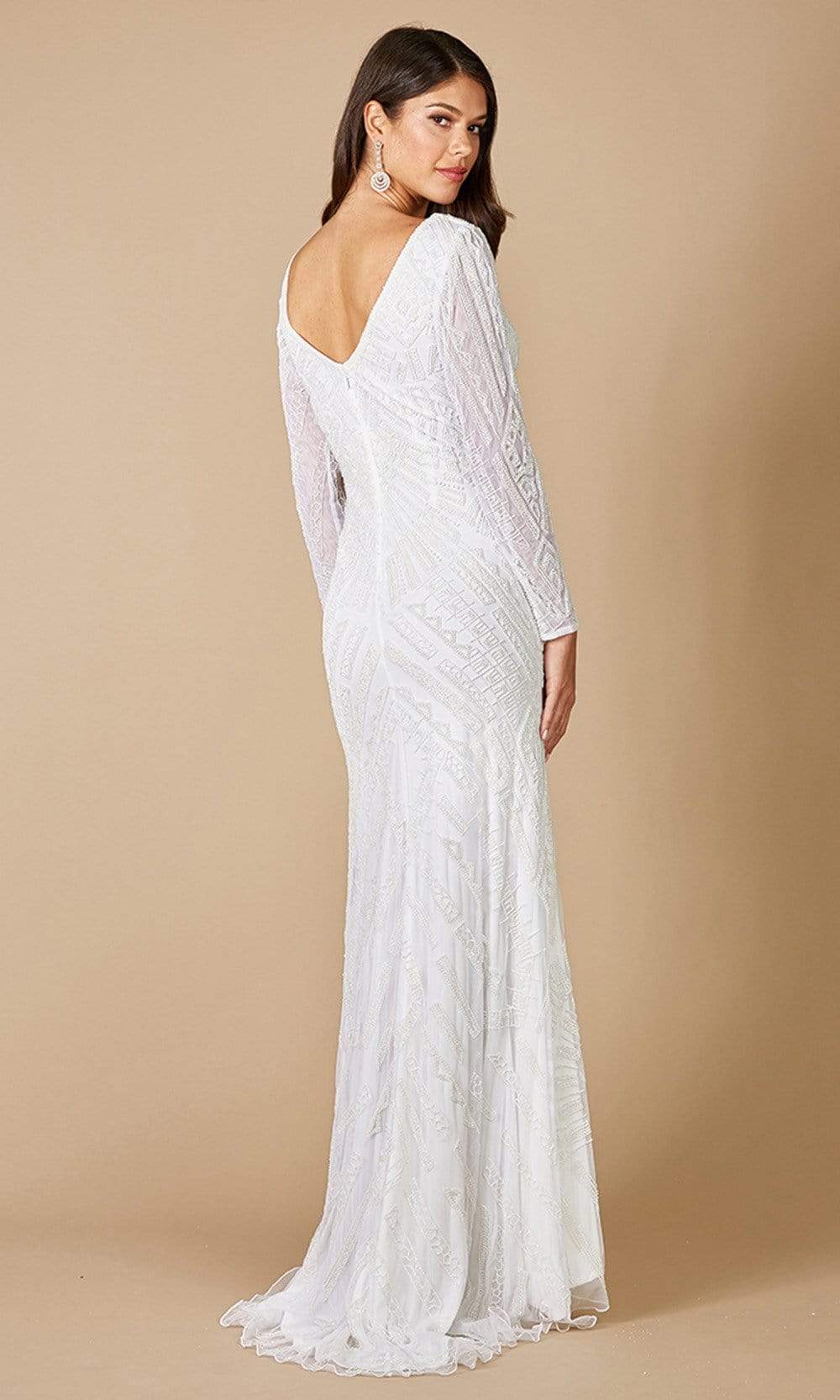 Lara Dresses - 51072 Geo-Embellished Trumpet Bridal Gown Bridal Dresses