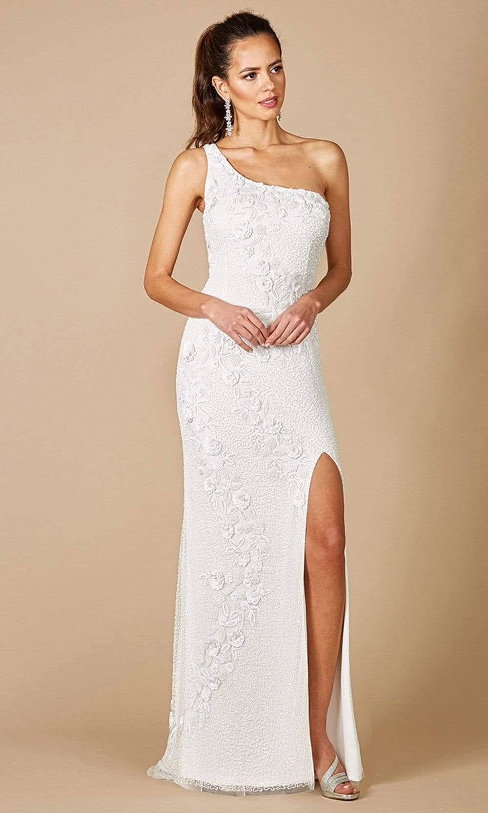 Lara Dresses - 51081 Asymmetrical Sheath Evening Dress Bridal Dresses