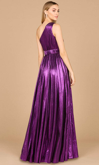 Lara Dresses 8122 - One Shoulder Metallic Evening Gown