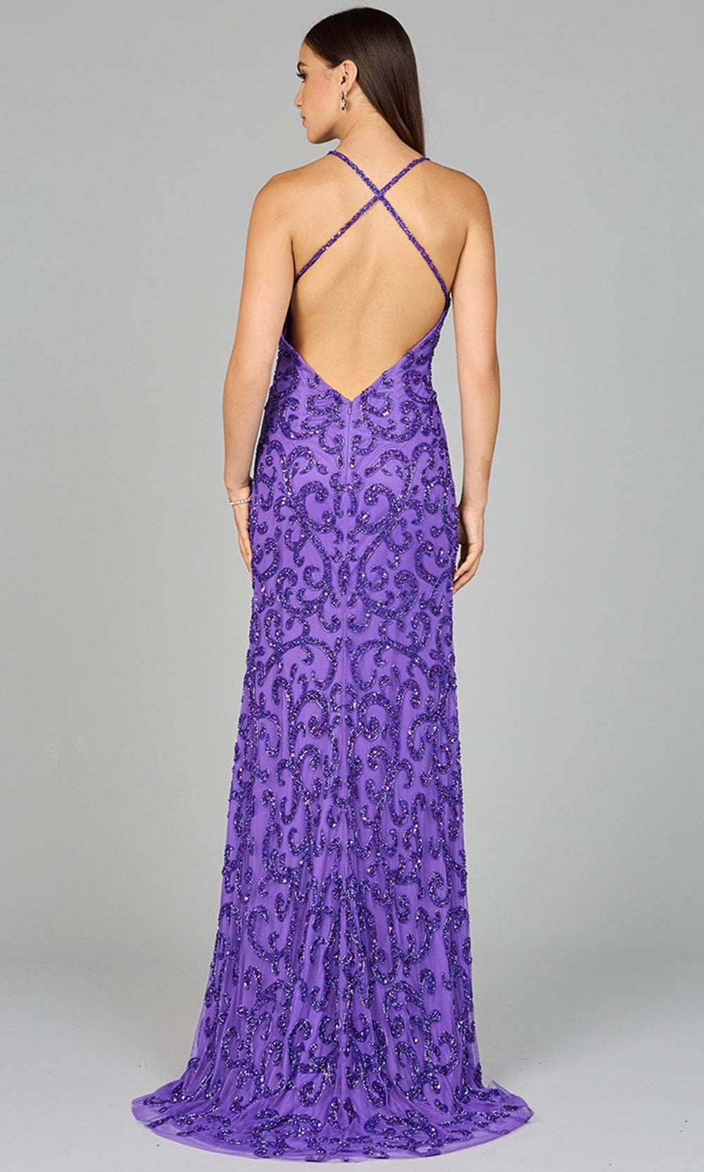 Lara Dresses 9950 - Beaded Evening Dress with Slit Special Occasion Dresses 