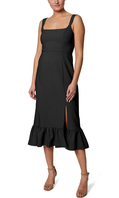 Laundry HU05D09 -  Ruffled Hem Long Dress Cocktail Dresses 0 / Black