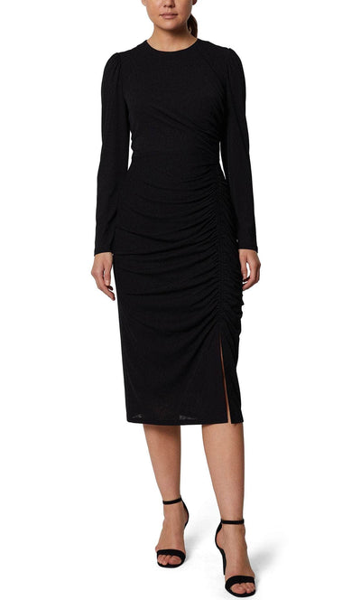 Laundry HU07D04 - Long Sleeve Sheath Formal Dress Cocktail Dresses 0 / Black