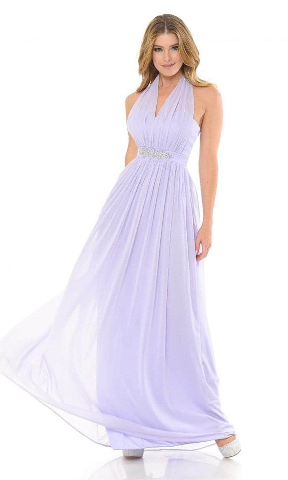 Lenovia 5201 - Halter Shirred Prom Dress ADASA Lenovia 5201 - Halter Shirred Prom Dress ADASA
