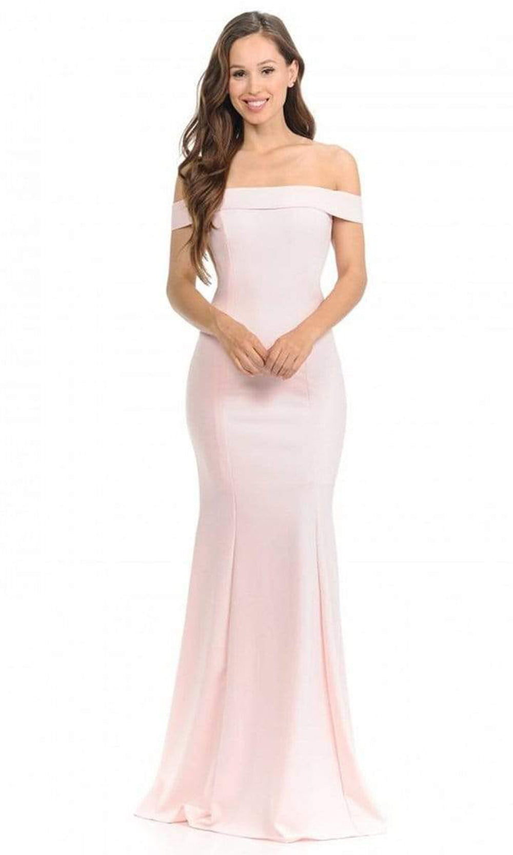 Lenovia - Off Shoulder Mermaid Long Formal Dress with Train 5194 - 1 pc Mauve In Size 2XL Available CCSALE 2XL / Pink