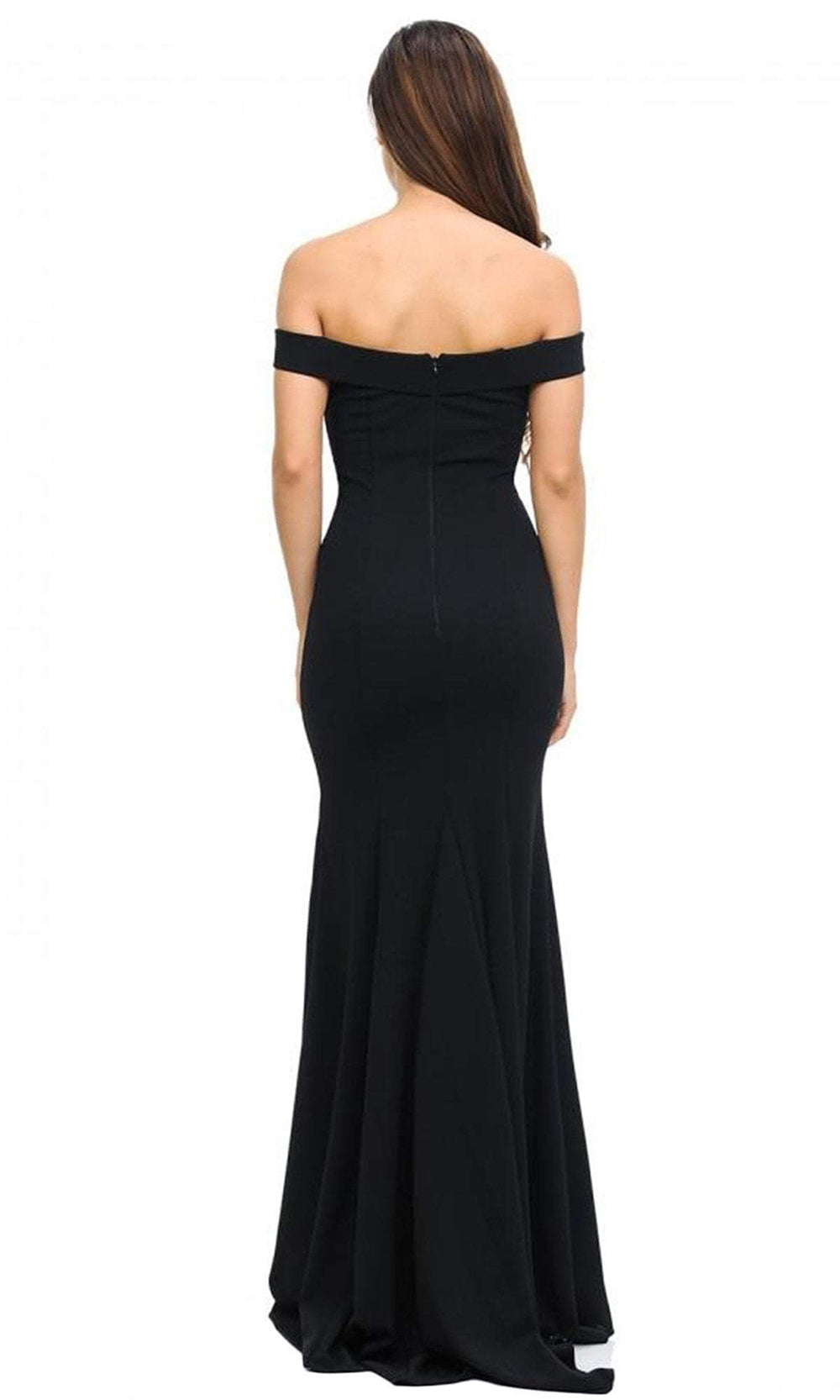 Lenovia - Off Shoulder Mermaid Long Formal Dress with Train 5194 - 1 pc Mauve In Size 2XL Available CCSALE 2XL / Black