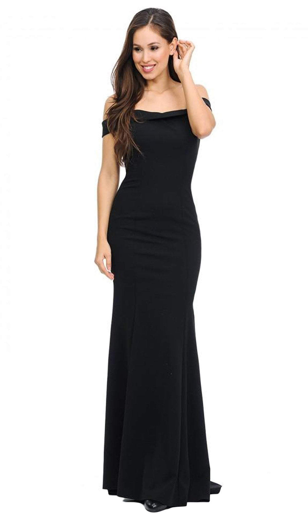 Lenovia - Off Shoulder Mermaid Long Formal Dress with Train 5194 - 1 pc Mauve In Size 2XL Available CCSALE 2XL / Black