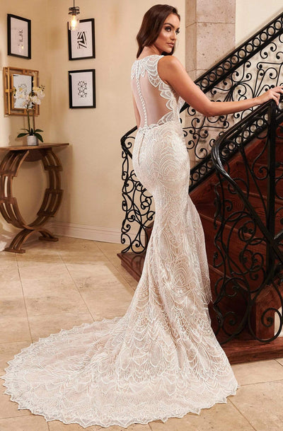 Lo'Adoro Bridal By Rachel Allan - M753 Sheer Neckline Mermaid Gown Wedding Dresses