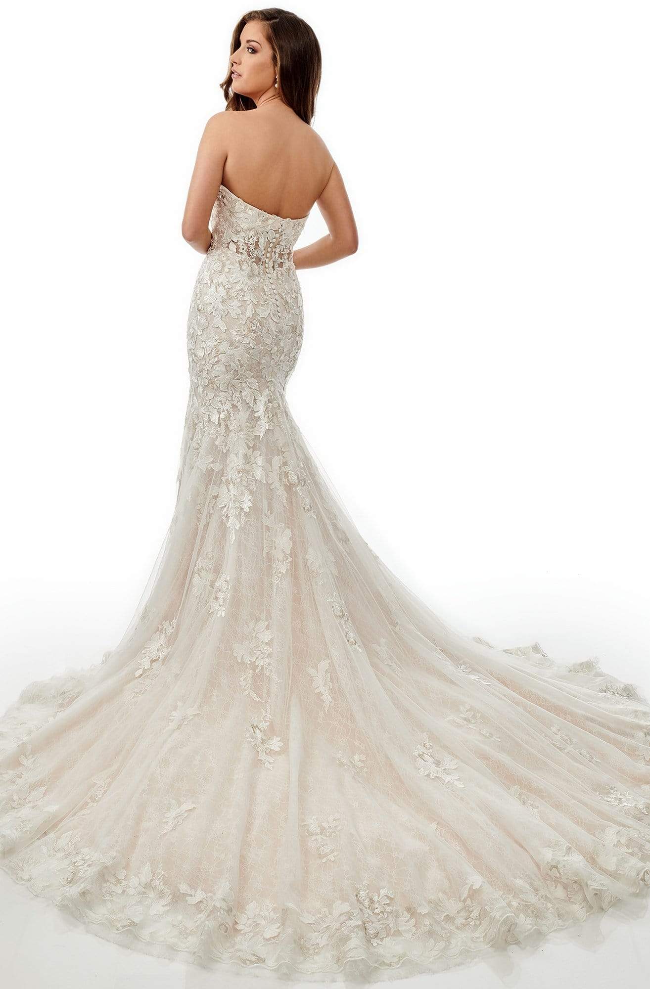Lo'Adoro Bridal By Rachel Allan - M757 Lace Applique Mermaid Gown Wedding Dresses