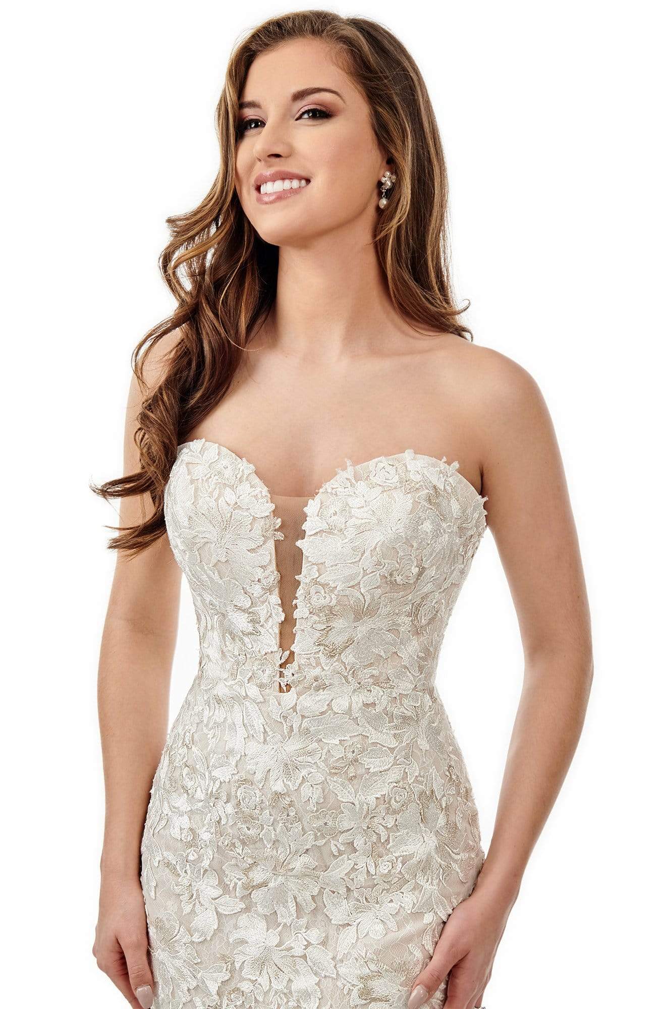 Lo'Adoro Bridal By Rachel Allan - M757 Lace Applique Mermaid Gown Wedding Dresses