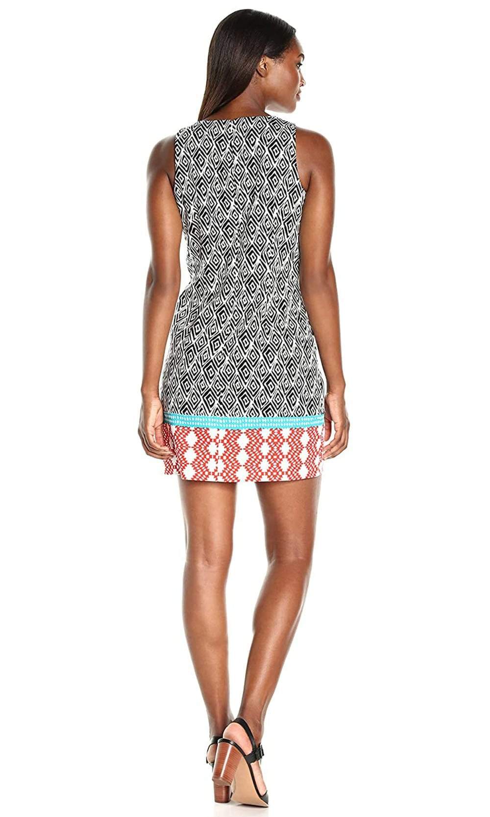 London Times - T2701M Tribel Print Scoop Neck Short Cotton Dress Cocktail Dresses