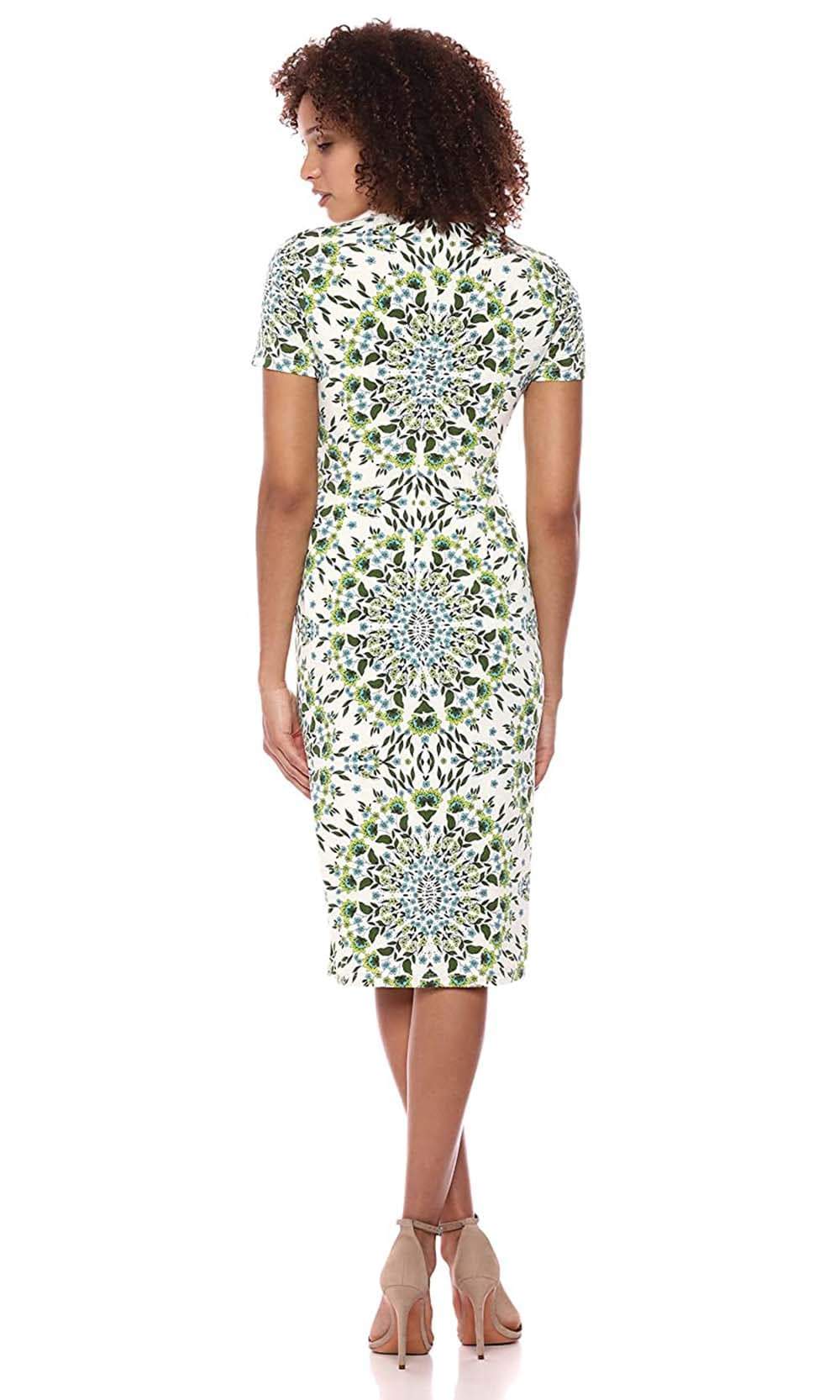 London Times - T2918M Medallion Floral Print Midi Sheath Dress Semi Formal