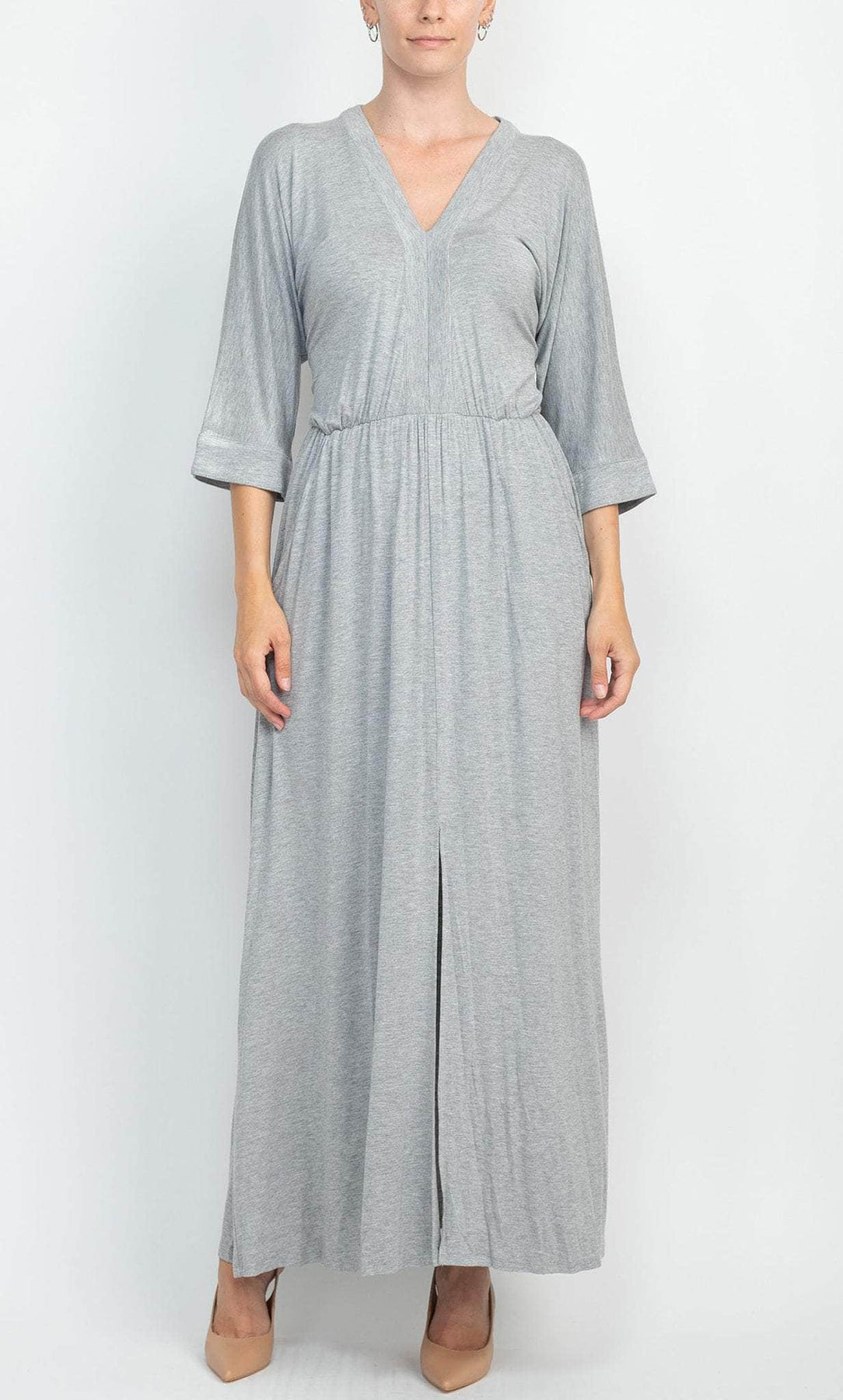 London Times T5856M - Long Jersey A-Line Dress - Quarter-Length Sleeves, Side Pockets, Flowy, Full Length, Modest ADASA London Times T5856M - Long Jersey A-Line Dress - Quarter-Length Sleeves, Side Pockets, Flowy, Full Length, Modest ADASA
