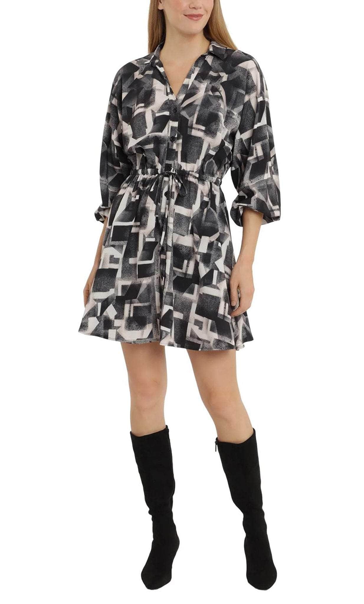 London Times T6017M - V-Neck Dolman Sleeve Short Dress Holiday Dresses