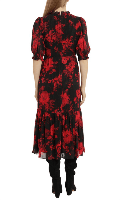 London Times T6020M - Floral Printed Flowy Dress Special Occasion Dress