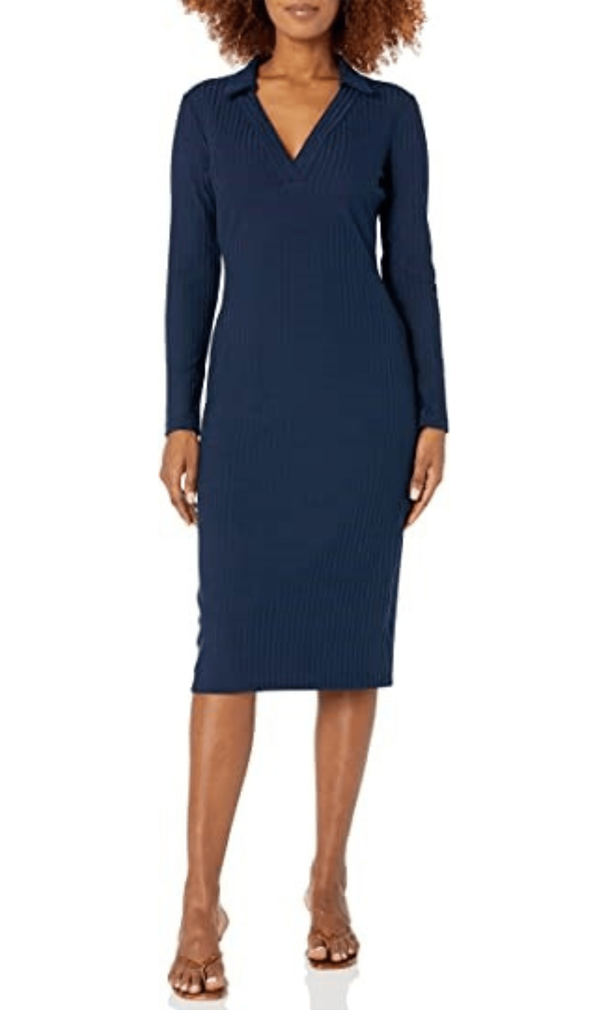 London Times T6052M - Collared V-Neck Fitted Formal Dress Special Occasion Dress 0 / Navy Iris