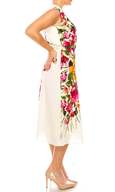 London Times T6088M - Floral Cap Sleeve Dress Special Occasion Dress