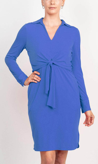 London Times T6171M - Twist Front Formal Dress Formal Dress 4 / Blue