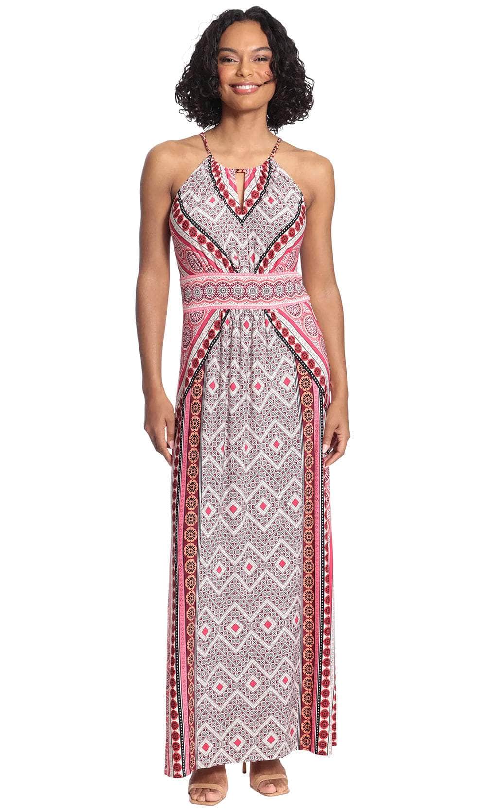 London Times T6275M - Keyhole Print Long Dress London Times T6275M - Keyhole Print Long Dress