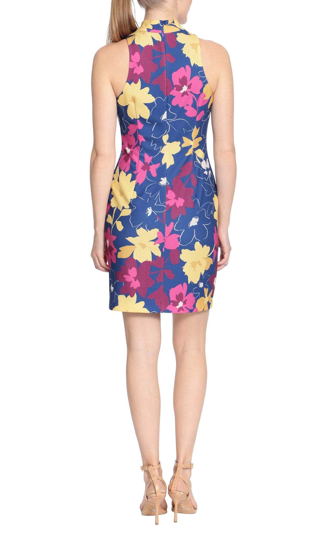 London Times T6321M - Halter Floral Printed Cocktail Dress Cocktail Dresses