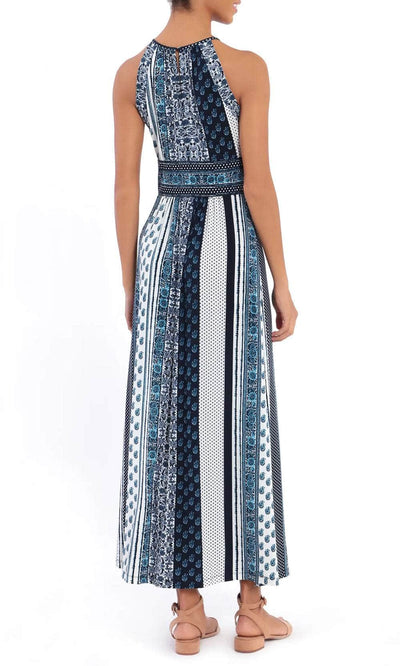 London Times T6345M - Keyhole Front Print Maxi Dress Evening Dresses