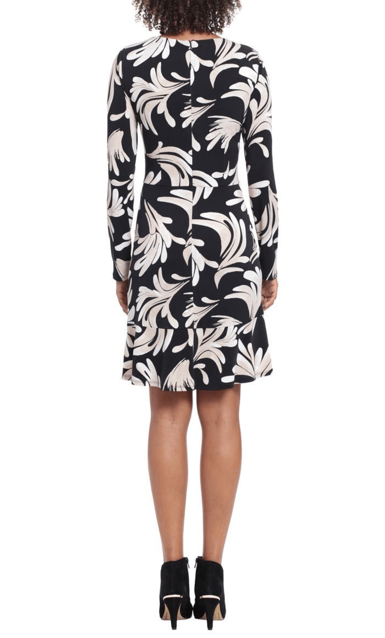 London Times T6372M - Long Sleeve Printed Dress Special Occasion Dress