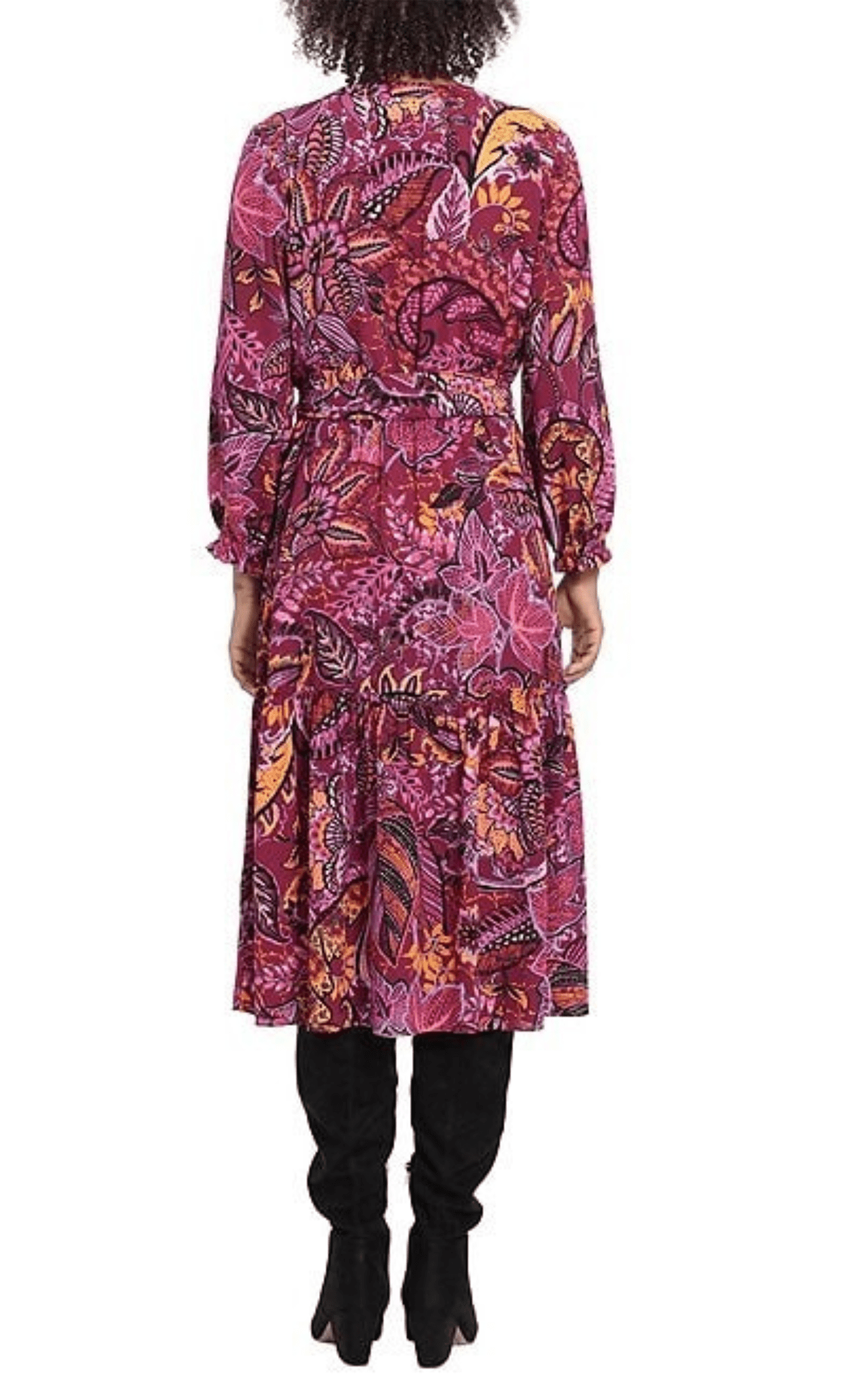 London Times T6378M - Printed Flowy Midi Dress Special Occasion Dress