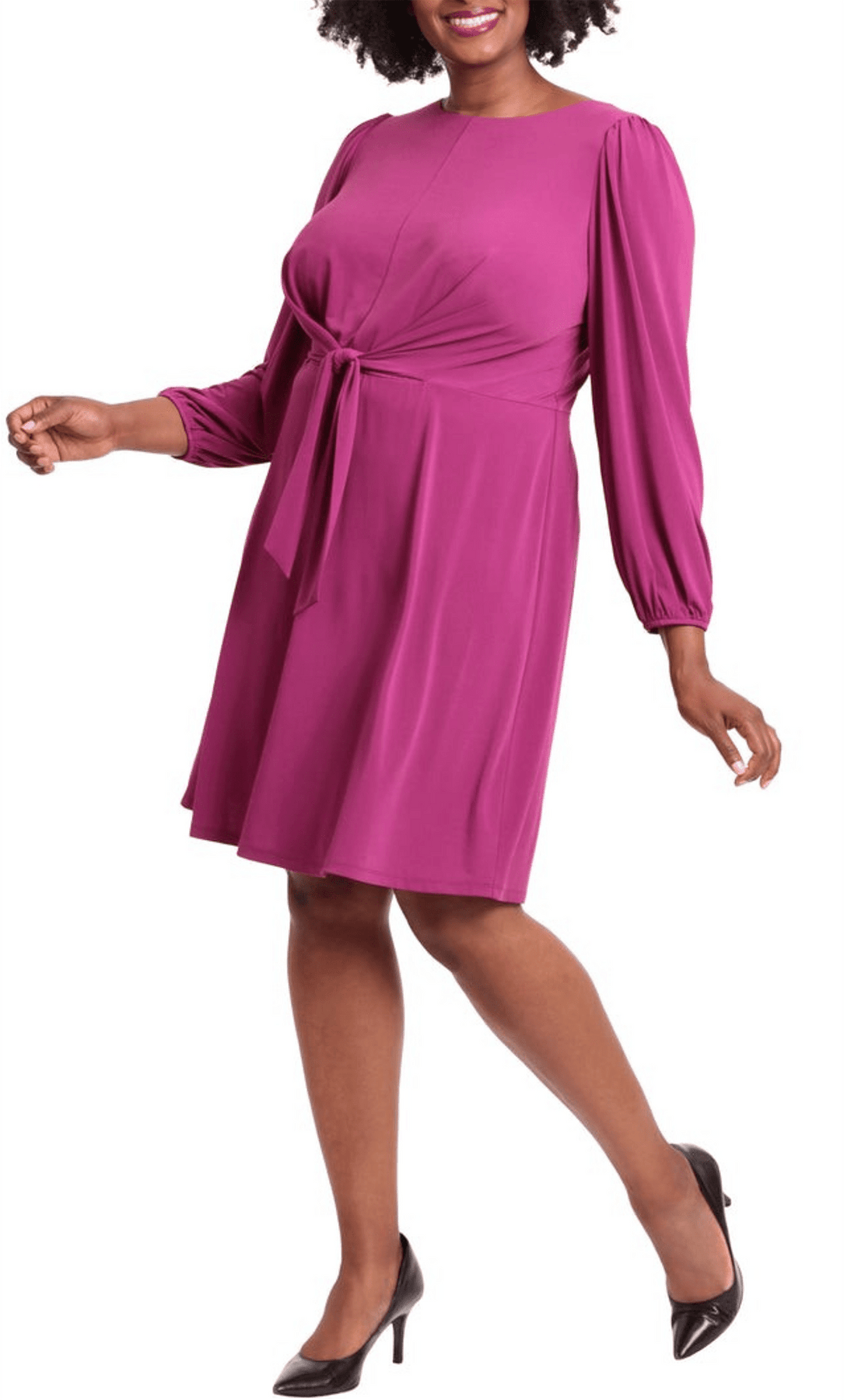 London Times T6405M - Long Sleeve Tie Waist Dress London Times T6405M - Long Sleeve Tie Waist Dress