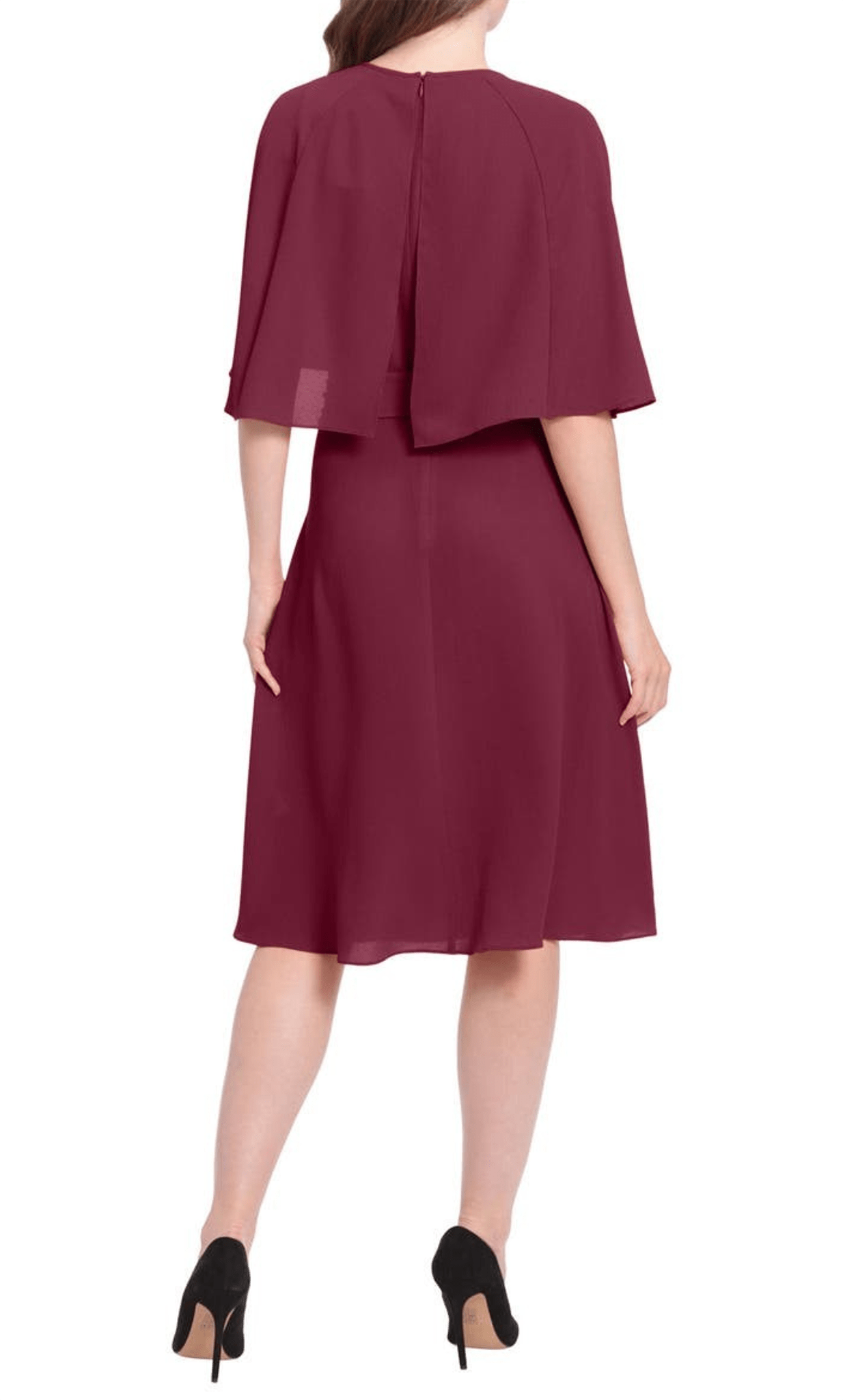 London Times T6408M - Cape Sleeve A-Line Cocktail Dress Special Occasion Dress