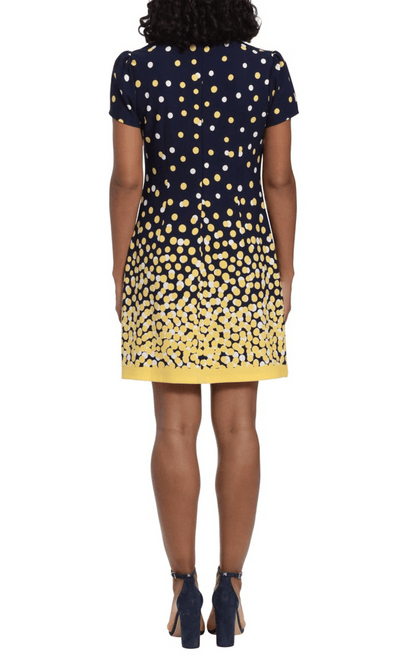 London Times T6613M - Polka Dot Sheath Dress Special Occasion Dress