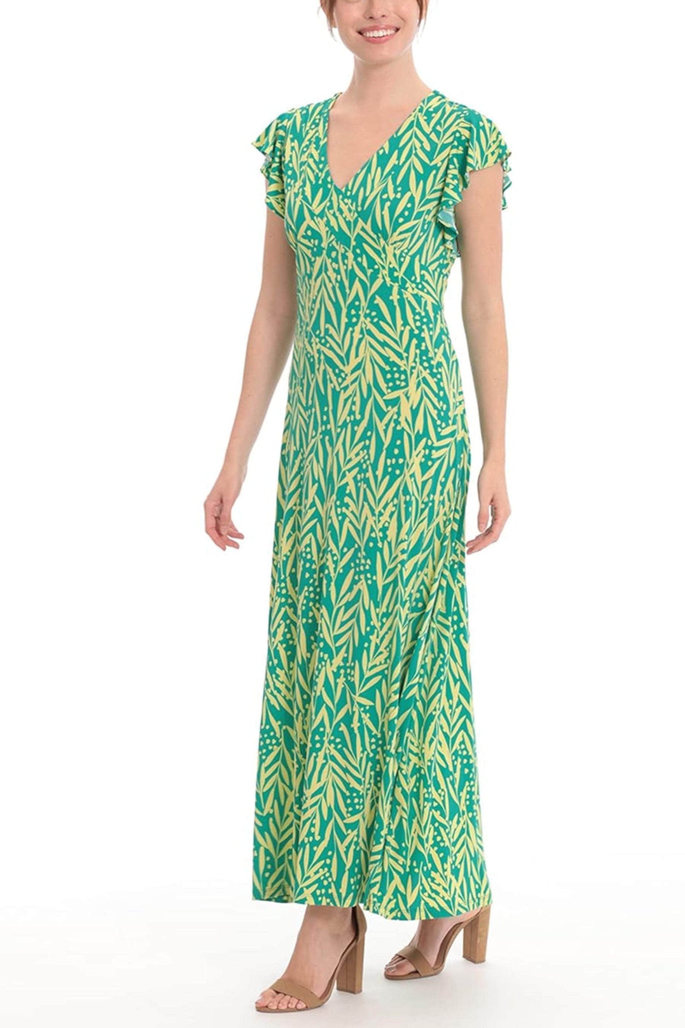 London Times T6813M - Flutter Sleeve Floral Dress Special Occasion Dresses