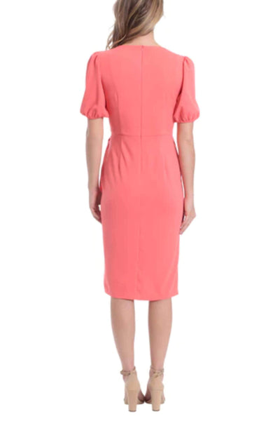 London Times T6848M - Puff Sleeve Belted Dress Special Occasion Dresses