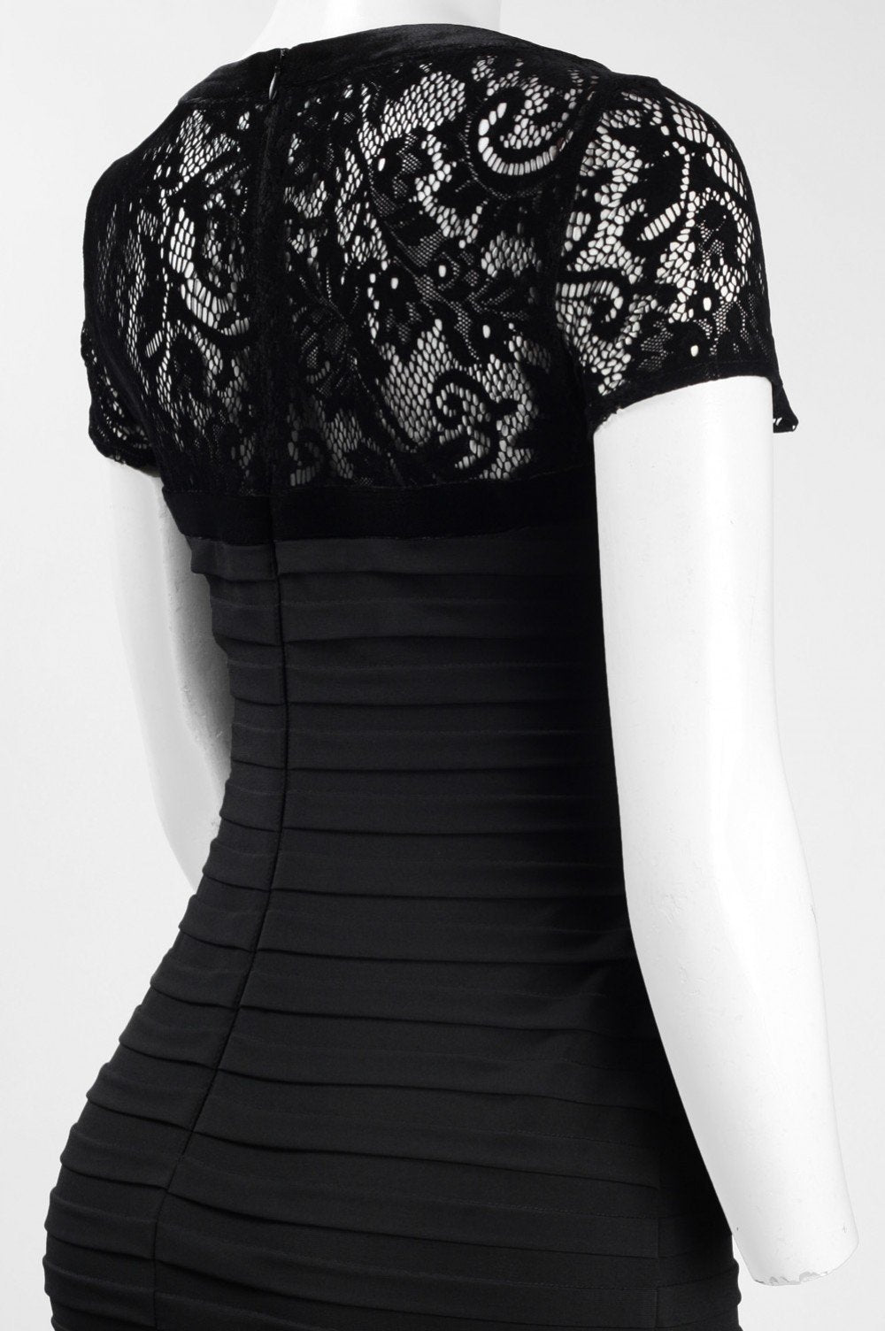 London Times - Lace Sleeve Jersey Knee Length Dress L2388MSC London Times - Lace Sleeve Jersey Knee Length Dress L2388MSC