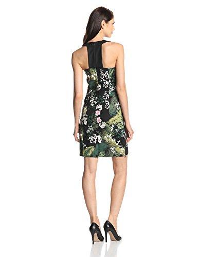 Adrianna Papell - 16PD77170 Printed Halter Sheath Cocktail Dress In Black and Green