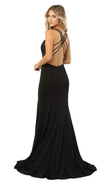 Nox Anabel - Sexy Sleeveless Strappy Back Mermaid Gown M133 In Black