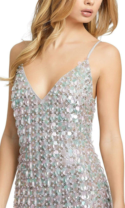 Mac Duggal - 10538 Embellished Plunging V Neck Fitted Dress Special Occasion Dress