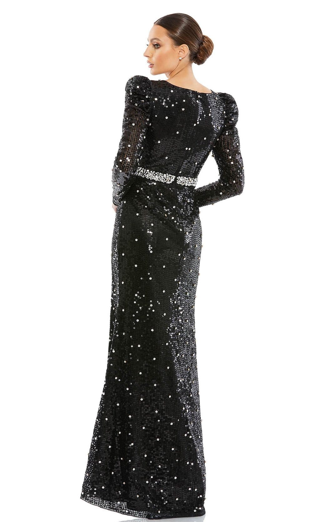 Mac Duggal - 10736 Puffed Long Sleeve Sheath Gown Special Occasion Dress