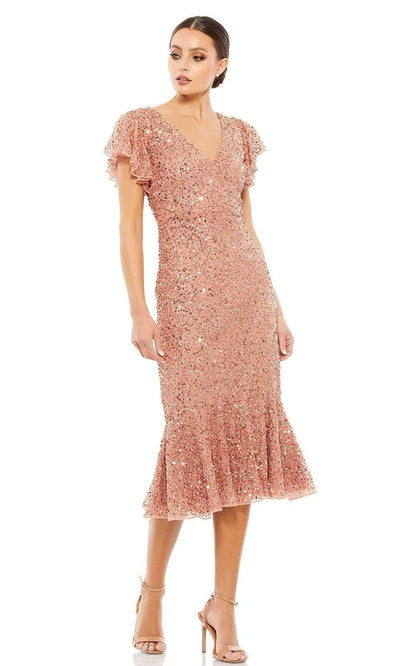 Mac Duggal 10801 - V-Neck Ruffled Hem Cocktail Dress Cocktail Dresses