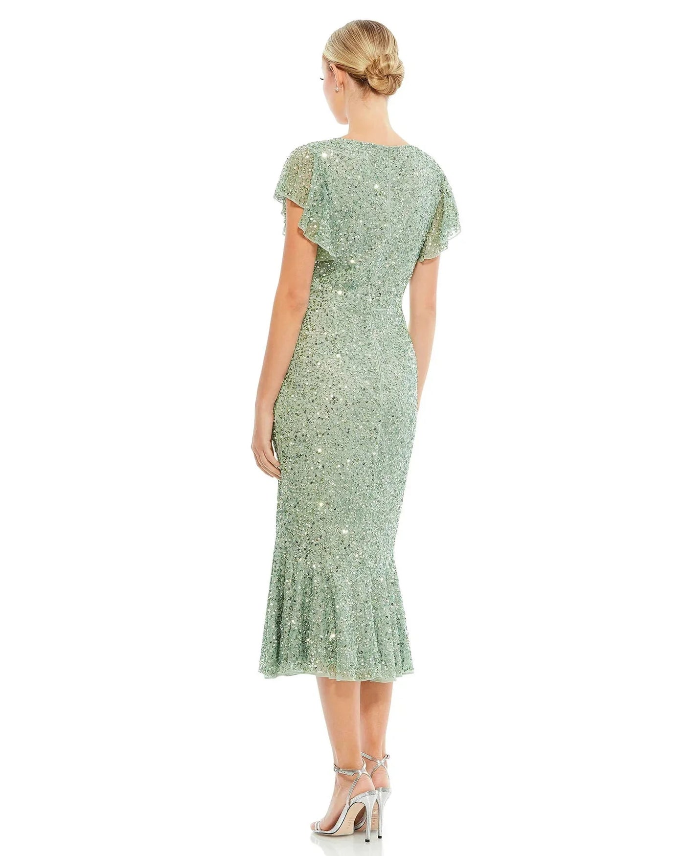 Mac Duggal 10801 - V-Neck Ruffled Hem Cocktail Dress Cocktail Dresses
