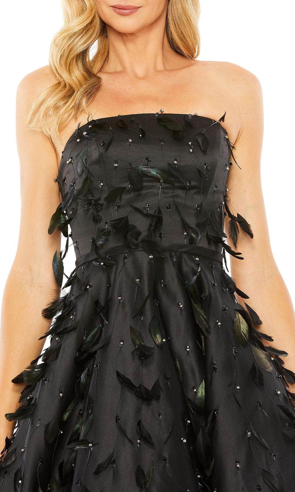 Black Strapless Feather Embellished Ball Gown - Mac Duggal Black / US 6 Black Strapless Feather Embellished Ball Gown - Mac Duggal Black / US 6