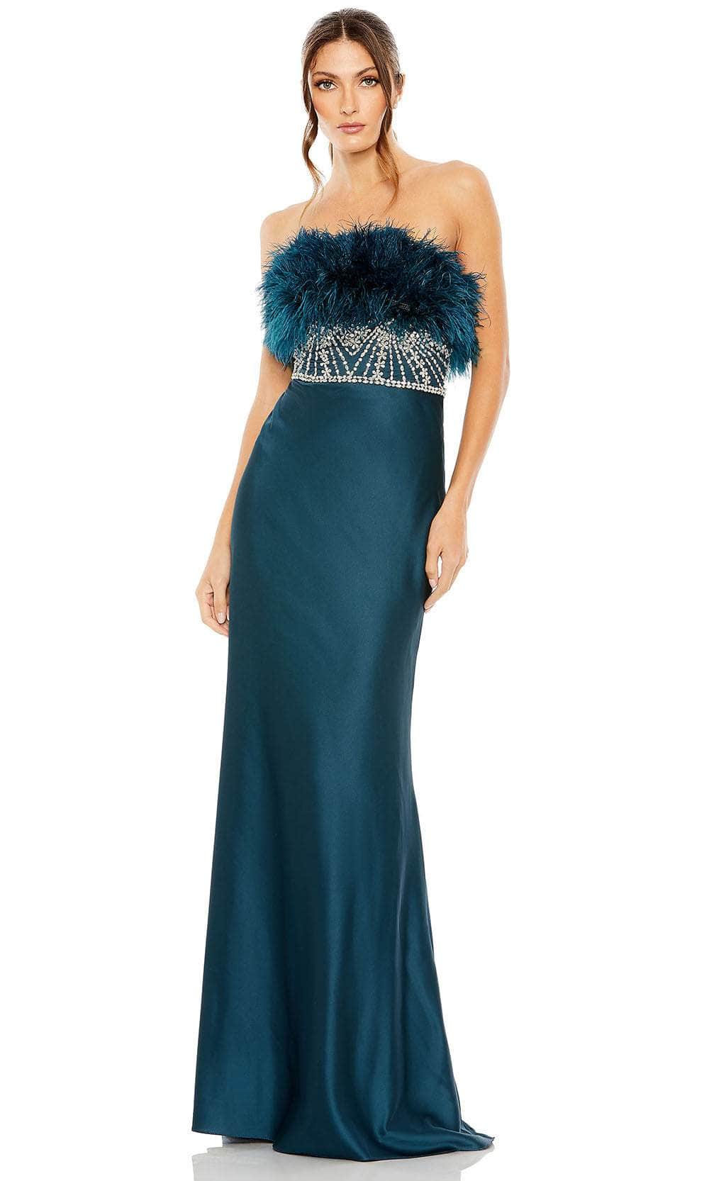 Mac Duggal 11686 - Fitted Bodice Beaded Gown Prom Dresses 2 / Teal