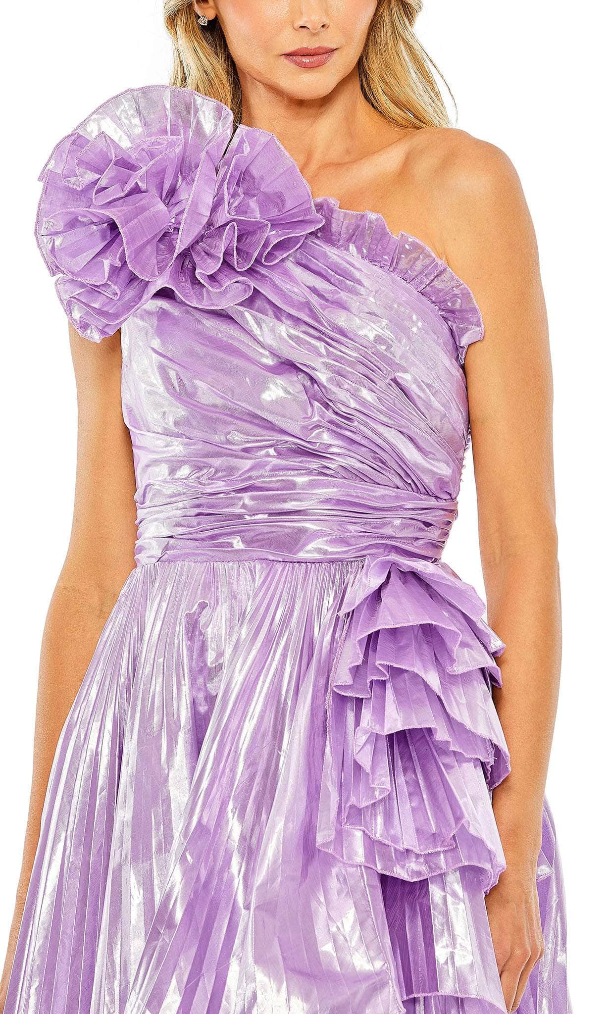 Mac Duggal 11696 - Pleated Charmeuse One Shoulder Gown Ball Gowns
