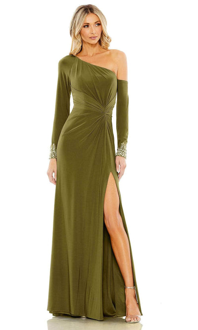 Mac Duggal 12489 - Beaded Cuff Evening Gown 2 /  Olive