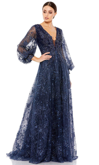 Mac Duggal 20283 - V-Neck Beaded Lace Formal Gown Mother of the Bride Dresses