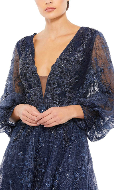 Mac Duggal 20283 - V-Neck Beaded Lace Formal Gown Mother of the Bride Dresses