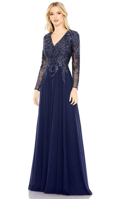 Mac Duggal 20388 - Long Sleeve Formal Dress 2 /  Navy