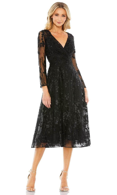Mac Duggal 20404 - Beaded Lace Cocktail Dress Special Occasion Dress 2 / Black