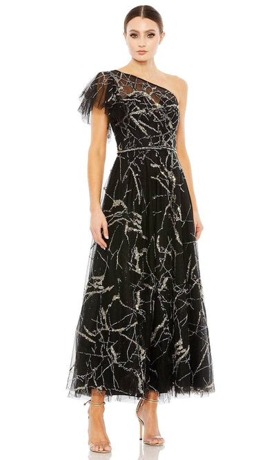Mac Duggal 20427 - Short Sleeve Glitter Evening Dress Evening Dresses 2 / Black