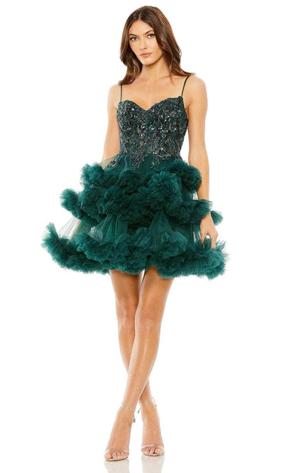 Mac Duggal 20645 - Sweetheart Ruffles Cocktail Dress Cocktail Dresses 0 / Hunter Green